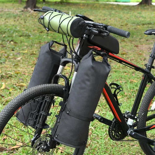 Vista 3 de LIXADA Bolsa de horquilla de bicicleta de 3L/7L - Bolsa seca impermeable, diseño superior enrollable, bolsa ligera para horquilla de bicicleta