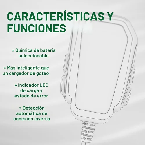 Vista 7 de Battery Tender Junior 12V, cargador y mantenedor de batería de 800mA para baterías de ácido plomado y de litio - Cargador de batería conmutable
