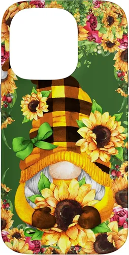 Vista 17 de iPhone 16 Unique Summer Gnome For Hippie With Cute Sunflower Gnomie Case