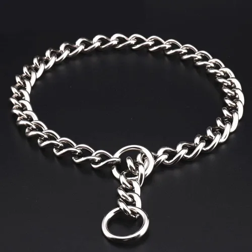 Vista 6 de Collar de cadena para perros, gargantilla de metal para entrenamiento de perro resistente, martingala para perros medianos y grandes L+longitud: 24
