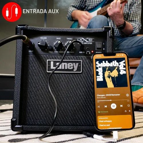 Vista 3 de Laney Combo de guitarra LX10 10W woofer de 5 pulgadas, negro