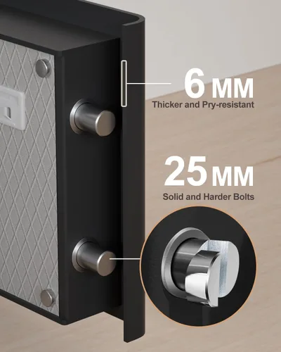 Vista 9 de TIGERKING Caja fuerte biométrica 3 en 1, caja fuerte inteligente para el hogar con estación de carga, cajón de armas, iluminación ajustable segura