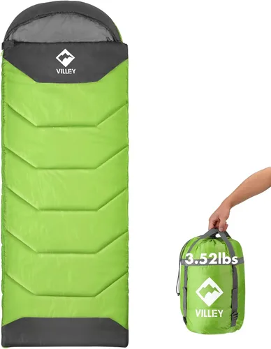 Vista 8 de VILLEY Camping Sleeping Bag for Adults Boys and Girls, Lightweight Compact Backpacking Sleeping Bag for Outdoor, Traveling, Hiking