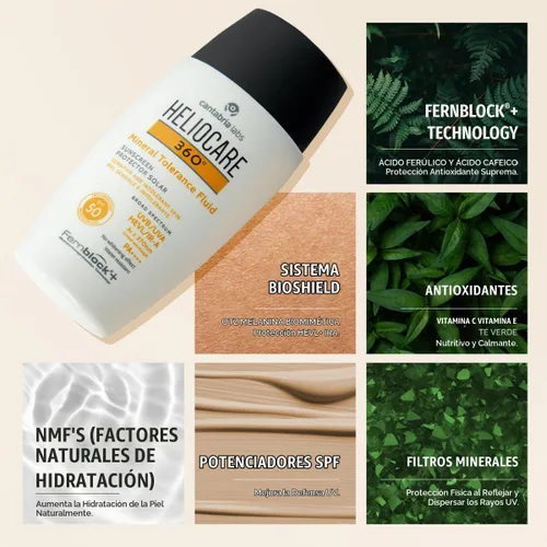 Vista 5 de Heliocare Fluido de tolerancia mineral 360 SPF 50 1.7 fl oz