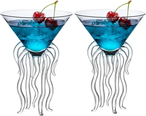 Vista 11 de GAOGAO Vaso de Martini de Pulpo Herramientas de Vaso de Bar de Cóctel Creativo (2 Transparentes)