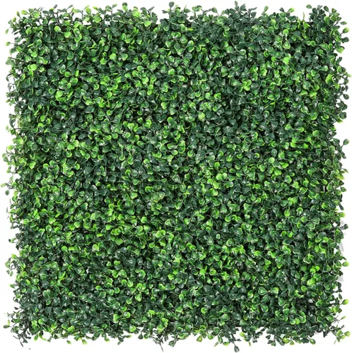 Vista 7 de Sunnyglade 12 piezas de paneles de madera artificiales de 10 x 10 pulgadas, planta de seto tipo arbusto, pantalla de privacidad con protección
