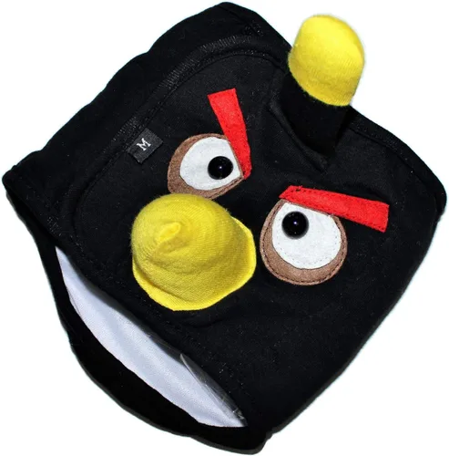 Vista 2 de Pañal divertido para perros y cachorros para razas pequeñas (negro, S - cintura de 8 a 10 pulgadas)