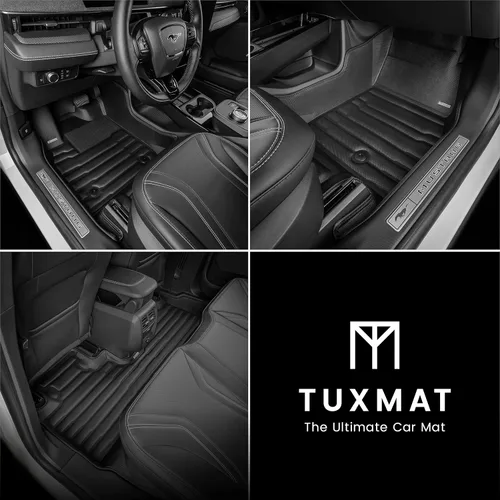 Vista 2 de TuxMat - Para los modelos Ford Mustang Mach-E 2020-2027 - Alfombrillas personalizadas para automóvil - Cobertura máxima, todo tipo de clima