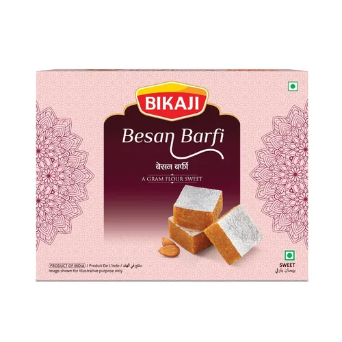 Vista 12 de Bikaji Anjeer Dry Fruit Burfi Halwa 8.81oz (250 g), pastel de higos tradicional y turrón de nueces con frutas secas premium, auténtico mithai