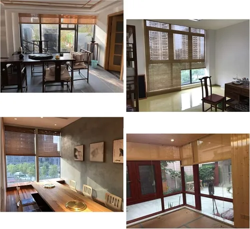 Vista 4 de Cortinas enrollables de bambú con protección UV y protección transpirable, para exteriores, cortinas enrollables de bambú, para hotel, restaurante