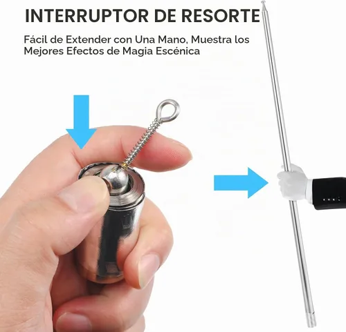 Vista 3 de Healifty Varita de mago retráctil plegable para mago profesional de escenario de mago, accesorios de primer plano, 2 uds