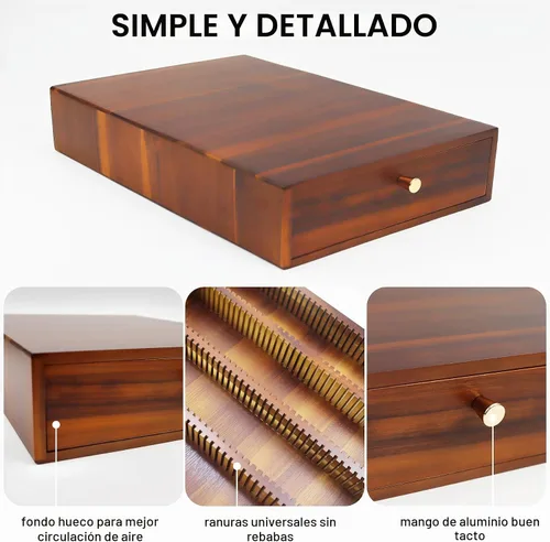 Vista 6 de Organizador de cápsulas de café de madera de acacia, soporte para vainas, compatible con Nespresso Vertuo, soporte para cafetera, para encimera