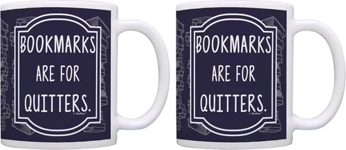 Vista 9 de ThisWear Librarian Gifts Bookmarks are for Quitters Regalos divertidos para lectores, regalo de ratones de biblioteca, taza de café de cerámica