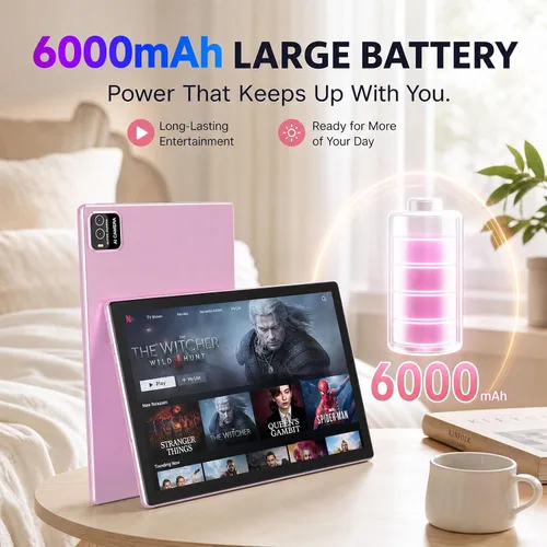 Vista 9 de YQSAVIOR Tablet, Tablet de 10.1" Android con procesador MTK Octa-core 10GB (4GB+6GB Expand) RAM 64GB ROM+1TB Expansibles Tabletas PC, pantalla IPS