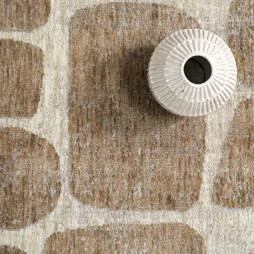 Vista 6 de Nuloom Aadhya - Alfombra geométrica de 2 x 8 pies para sala de estar, dormitorio, comedor, entrada, pasillo, color marrón claro