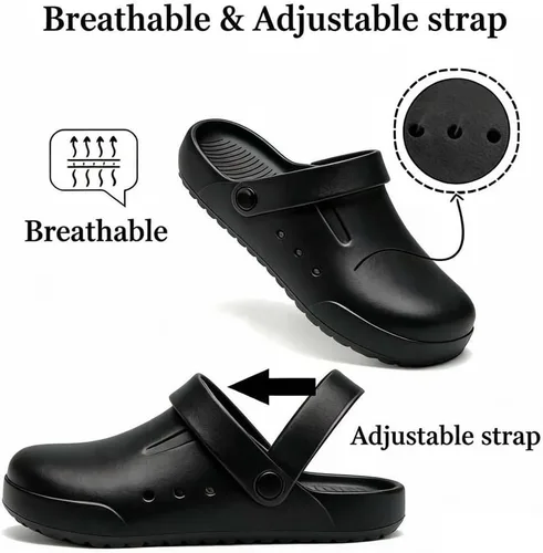 Vista 6 de Nihaoya Zuecos para Hombre y Mujer Zapatos de Jardín Cómodos Antideslizantes Sandalias Ligeras Transpirables Pantuflas de Playa al Aire Libre
