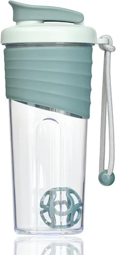 Vista 12 de Botella agitadora para mezclas de proteínas, 24 onzas, botellas mezcladoras de proteínas con bola batidora, botella mezcladora, botella