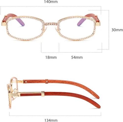 Vista 4 de Gafas de lectura con diamantes de imitación brillantes con marco retro punk brillante