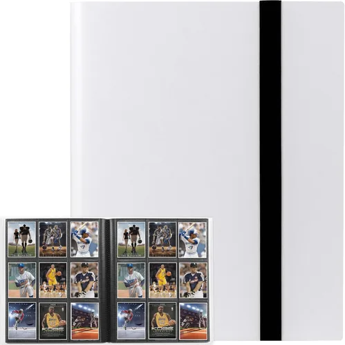 Vista 9 de GEAoffice Carpeta de tarjetas, 9 bolsillos, carpeta de álbum de tarjetas intercambiables, carpeta de bolsillo de carga lateral 360 para tarjetas