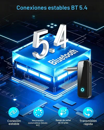 Vista 2 de Adaptador Bluetooth 5.3 Aux Ankilo (Actualizado) para Coche, Receptor Transmisor Bluetooth 2 en 1 para Coche con Pantalla, Adecuado para Coches
