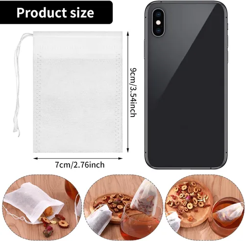 Vista 2 de 100 filtros de café frío, bolsas de filtro de preparación fría sin ensuciar, bolsas de filtro de preparación fría de 2.76 x 3.54 pulgadas, bolsas