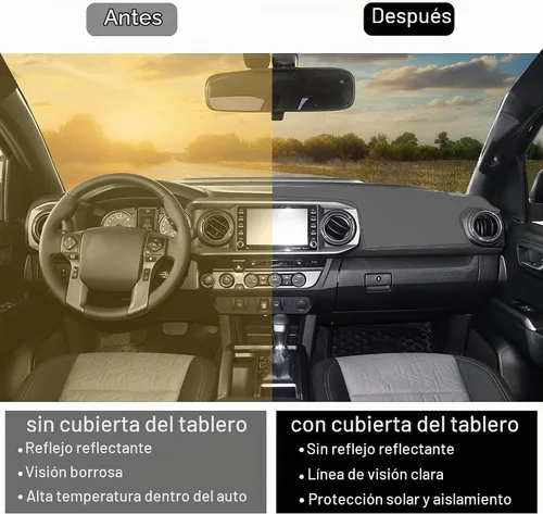 Vista 4 de Cubierta para salpicadero para accesorios Toyota Tacoma 2016-2022 2023, alfombrilla para salpicadero, alfombrilla para consola central, alfombrilla