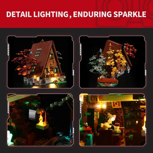 Vista 3 de BRIKSMAX Kit de luces 2.0 para cabina Lego A-Frame - Innovadora iluminación LED compatible con Lego Ideas 21338 - Juego de Lego no incluido