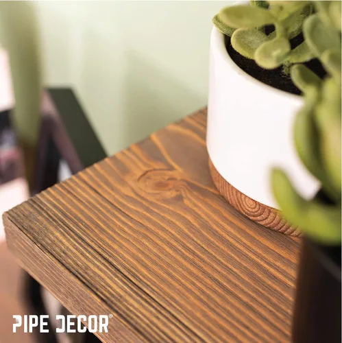 Vista 5 de PIPE DECOR Restore - Estantes flotantes de madera maciza, 24 pulgadas de largo, juego de 2 tablas de pino rústico prémium para dormitorio, sala