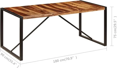 Vista 6 de ZEYUAN Mesa de Comedor Mesa de Comedor Redonda Mesa de comedor de madera de comedor Mesa de madera para Comedor 70.9 x 35.4 x 29.5 pulgadas, madera