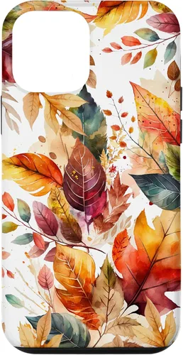 Vista 16 de Funda para iPhone 16 Aesthetic Autumn Fall Colorful Leaves Watercolor Art