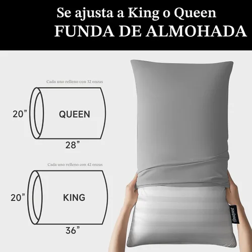 Vista 5 de Beautyrest Juego de 2 almohadas de plumas de ganso tamaño Queen