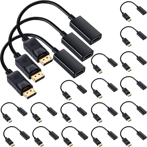 Vista 9 de Chuangdi Paquete de 10 adaptadores de cable de video DisplayPort a HD 4K