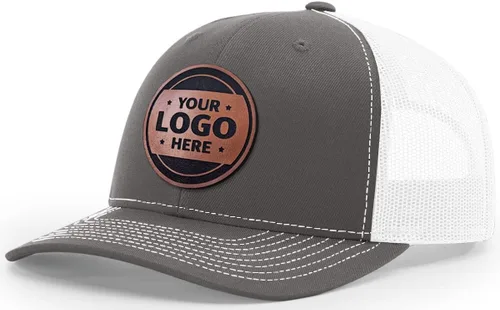 Vista 57 de Sombrero de parche de cuero de camionero personalizado grabado con láser