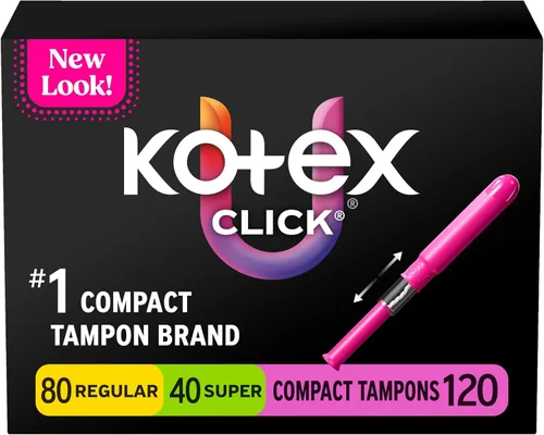 Vista 14 de Tampones U by Kotex Click Compact, absorción regular, sin perfume, 45 unidades (Paquete de 2)