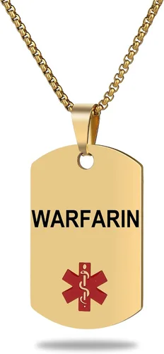 Vista 13 de Collar de alerta médica, etiqueta grabada con láser, grabado personalizado, etiqueta de identificación de acero inoxidable, colgante para hombres