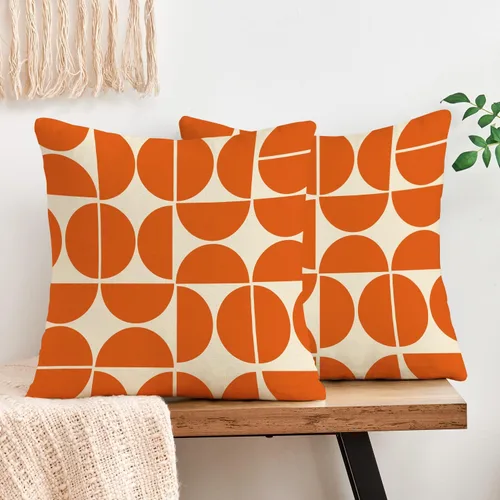 Vista 5 de Fundas de almohada negras de mediados de siglo de los años 70 y 80, fundas de almohada retro, fundas de almohada Morden geométricas abstractas