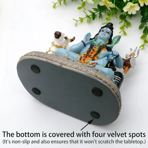Vista 5 de alikiki Estatua de Dios indio Señor Shiva – Regalos para indio hindú de 6.7 pulgadas de alto, ídolo Shiva con vaca, regalos de regreso indio