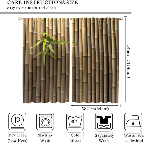 Vista 2 de Cortinas de bambú 3D impresas para exteriores, cortinas de bambú natural japonés zen, sala de estar, cocina, bolsillo para barra, cortinas