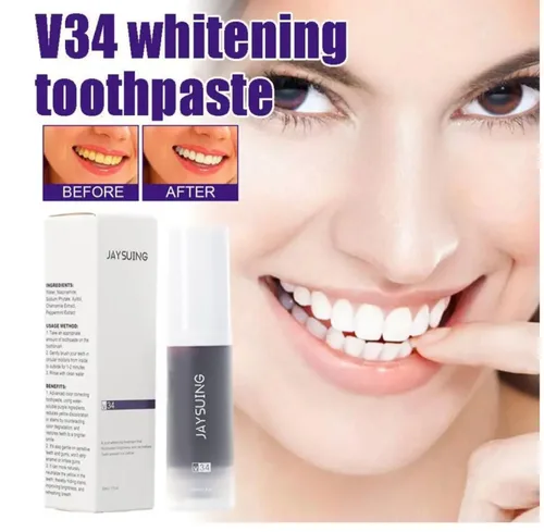 Vista 2 de Pasta Dental Morada V34 crema Blanqueadora