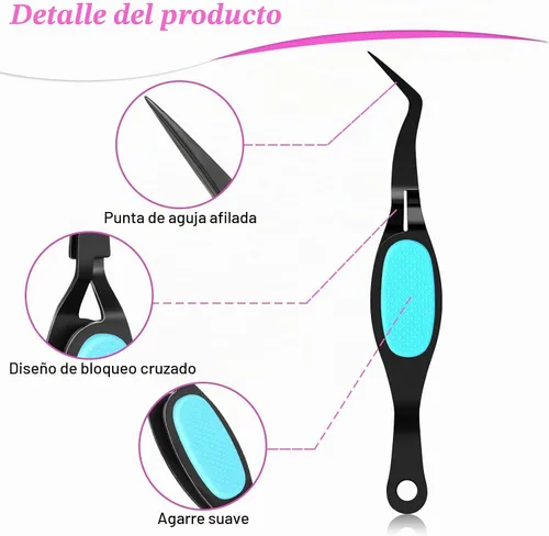 Vista 3 de Mudder 3 piezas de pinzas invertidas con cierre cruzado para manualidades Pinzas de agarre invertido de precisión con punta curva, doblada, recta