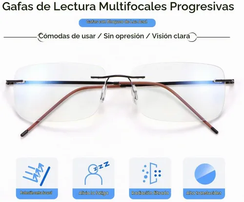 Vista 2 de YIMI Anteojos de lectura progresivos multienfoque sin montura con bloqueo de luz azul, sin línea, multifocales, lectores de computadora para mujeres