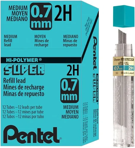 Vista 2 de Pentel Super Hi-Polymer repuesto de mina, 3/100 pulgadas, Gris