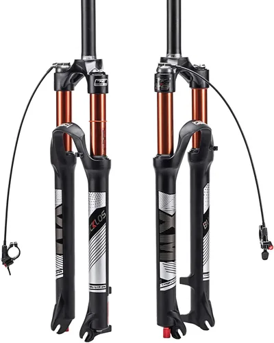 Vista 11 de BUCKLOS Horquilla MTB de Suspensión de Aire de 120mm para Viaje, 26/27.5/29, Ajuste de Rebote 1 1/8 Tubo Recto/Conico QR 9mm, Bloqueo Manual/Remoto