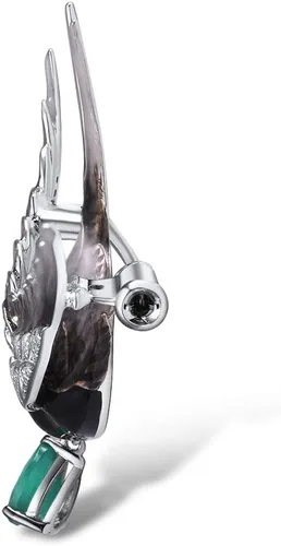 Vista 2 de Santuzza Broche esmaltado de plata de ley 925 para mujer