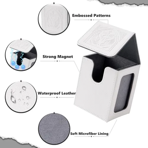Vista 6 de Venssu MTG Caja de cubierta con pantalla Commander, funda para cartas de ángel para 120 tarjetas de una sola funda, caja de almacenamiento