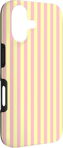 Vista 3 de Funda para iPhone 17 con rayas verticales amarillas y rosadas