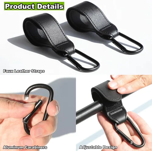 Vista 6 de Woho Paquete de 2 accesorios para carrito de golf, ganchos de mosquetón