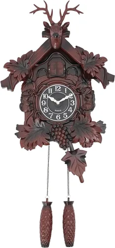 Vista 10 de Relojes de cuco para pared, retro vintage Coo Coo Coo Reloj de pared, reloj de cuco tradicional hecho a mano, automático cada hora, con péndulo