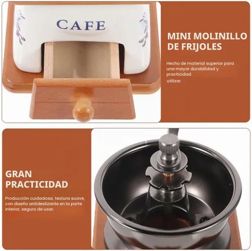 Vista 9 de KICHOUSE Elegante máquina de café manual molinillo de cerámica molinillo de grano de café Mini molinillo de pimienta que ahorra espacio para cocina