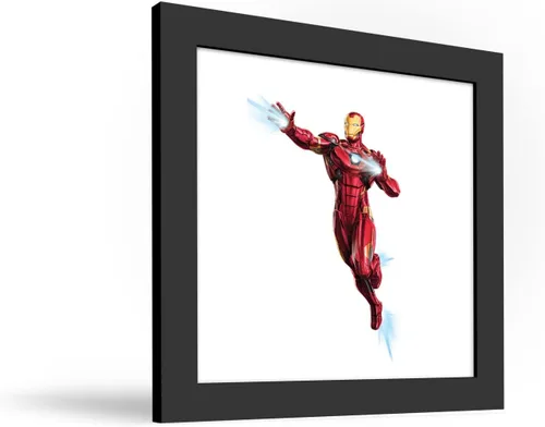 Vista 2 de Trends International Gallery Pops Marvel Comics Avengers - Póster de pared de Iron Man, 12 x 12 pulgadas, versión enmarcada en negro Versión